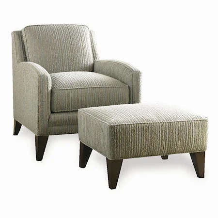 Transitional Lounge Chair & Rectangular Ottoman